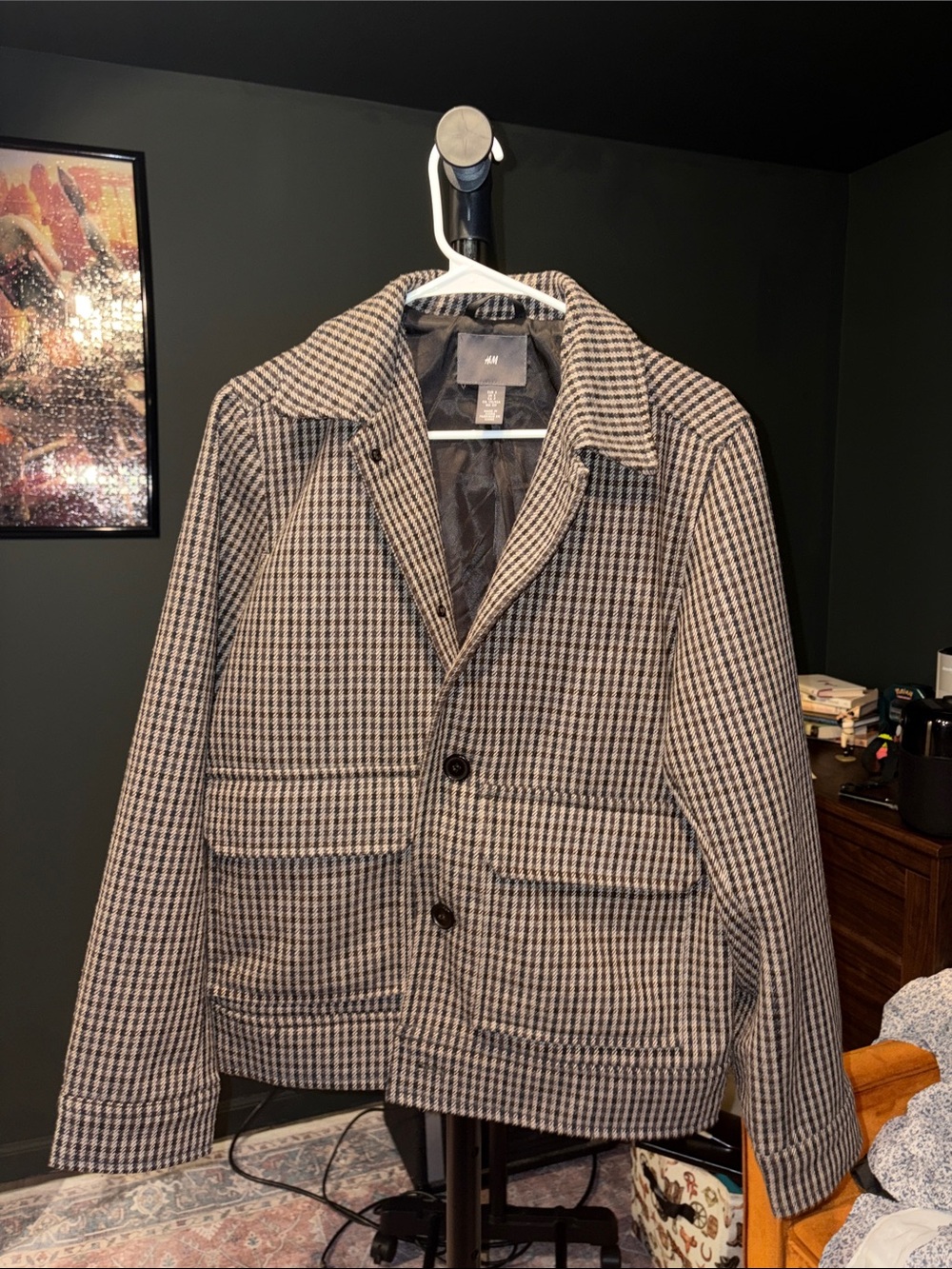 H&M Men's Checked Shirt Jacket in Brown and Black